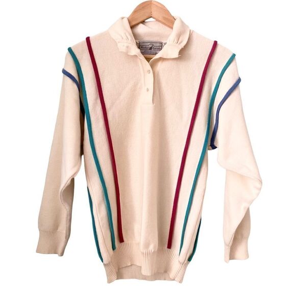 Vintage Mother Karen's 100% Wool Striped Patterned Sweater in Size Large - Picture 1 of 8
